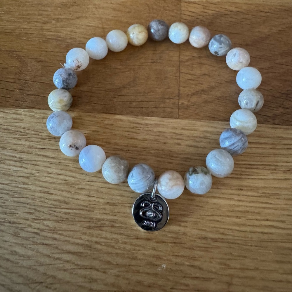 Spark*l Natural Stone Bracelet with Silver Pendant